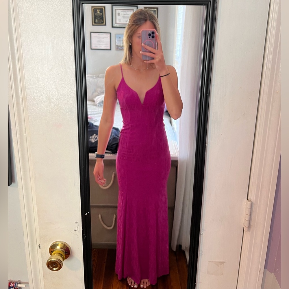 City Triangles Fuchsia Maxi Dress
